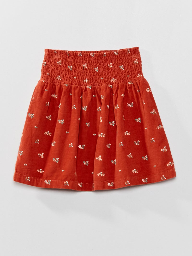 Saia curta de veludo VERMELHO - Kiabi