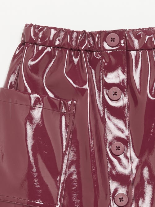 Saia curta de vinil com bolsos grandes - Kiabi