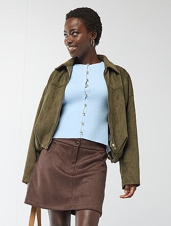 Saia curta em camurça