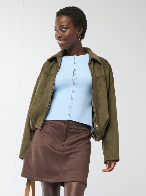 Saia curta em camurça - Kiabi