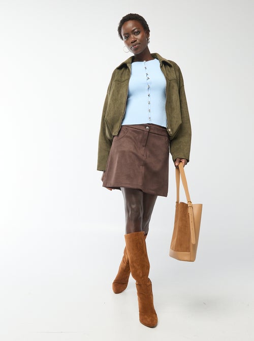 Saia curta em camurça - Kiabi