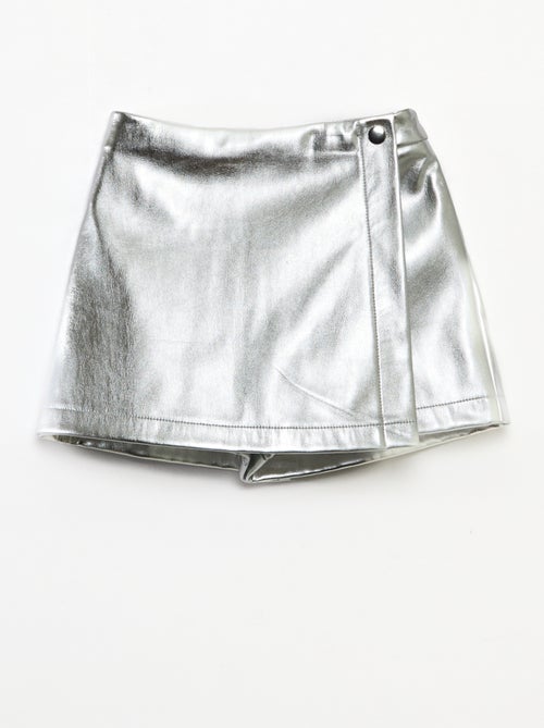 Saia curta em imitação de couro - Kiabi