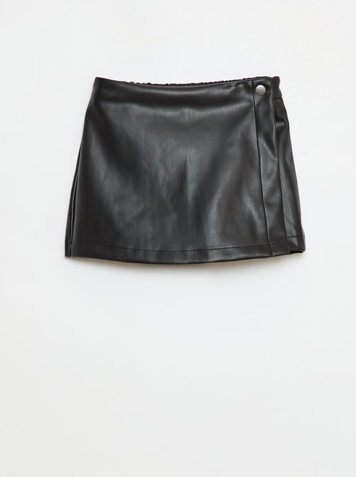 Saia curta em imitação de couro - Kiabi