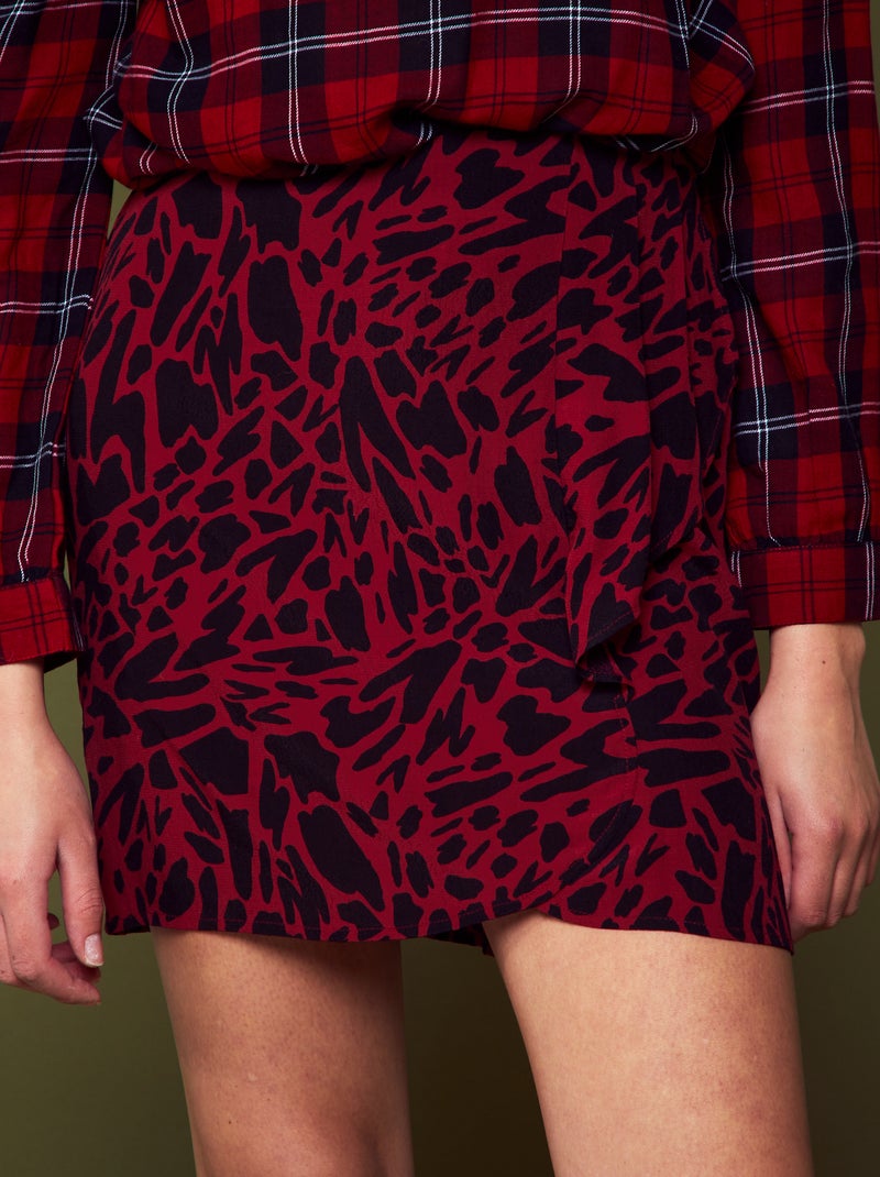 Saia curta em malha crepe VERMELHO - Kiabi