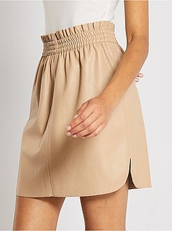 Saia curta em pele sintética - Kiabi