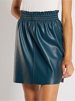 Saia curta em pele sintética - Kiabi