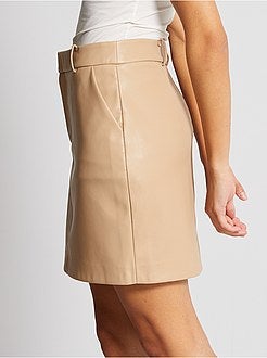 Saia curta em pele sintética - Kiabi