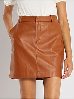 Saia curta em pele sintética - Kiabi