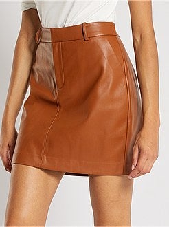 Saia curta em pele sintética - Kiabi
