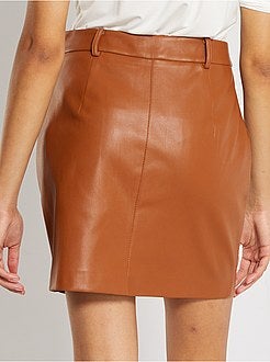 Saia curta em pele sintética - Kiabi