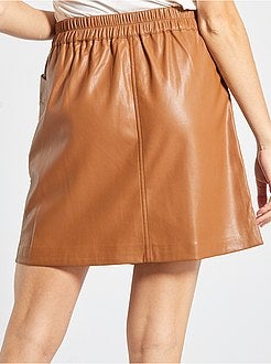 Saia curta em pele sintética - Kiabi