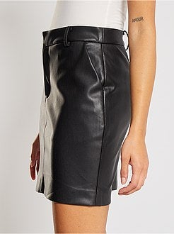 Saia curta em pele sintética - Kiabi