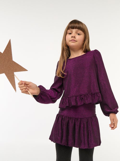 Saia curta em tricô lisa - Kiabi