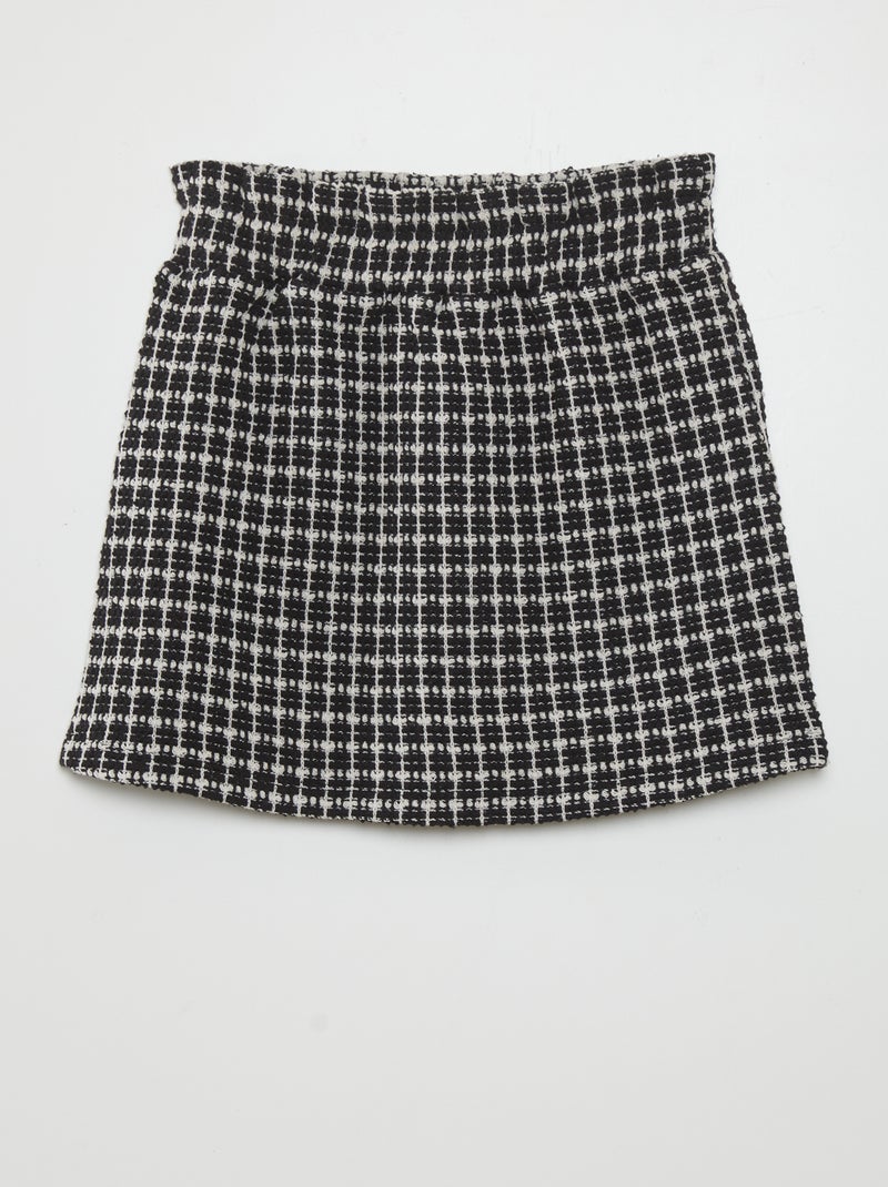 Saia curta em tweed PRETO - Kiabi