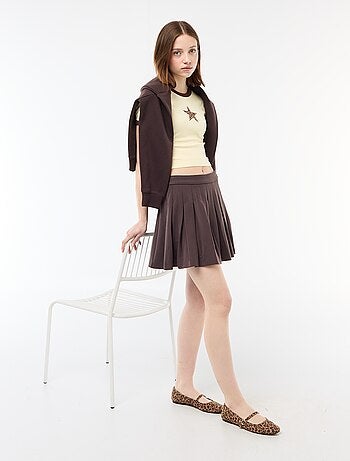 Saia curta plissada