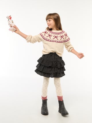 Saia de algodão aos quadrados