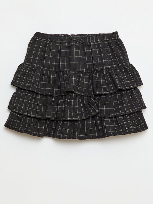 Saia de algodão aos quadrados - Kiabi