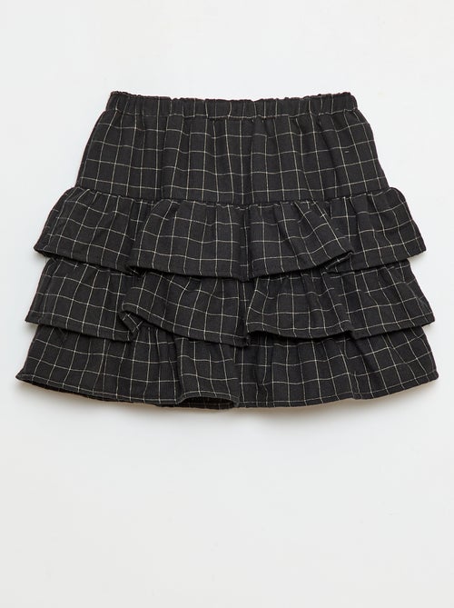 Saia de algodão aos quadrados - Kiabi
