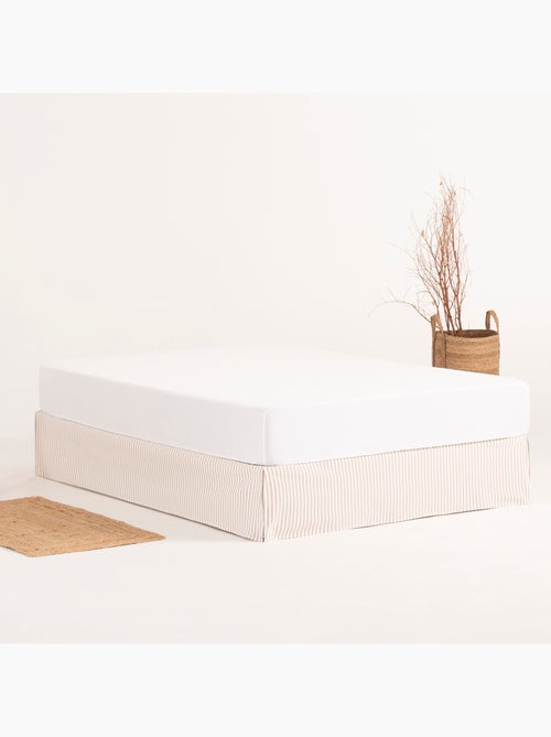 Saia de cama às riscas, capa protetora para estrado - Gamusi. - Kiabi Saia de cama às riscas, capa protetora para estrado - Gamusi. - Kiabi