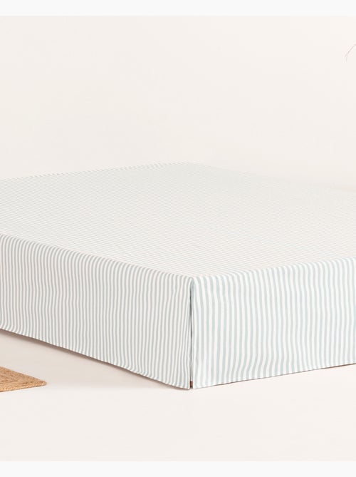 Saia de cama às riscas, capa protetora para estrado - Gamusi. - Kiabi Saia de cama às riscas, capa protetora para estrado - Gamusi. - Kiabi