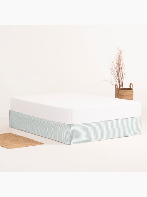 Saia de cama às riscas, capa protetora para estrado - Gamusi. - Kiabi Saia de cama às riscas, capa protetora para estrado - Gamusi. - Kiabi