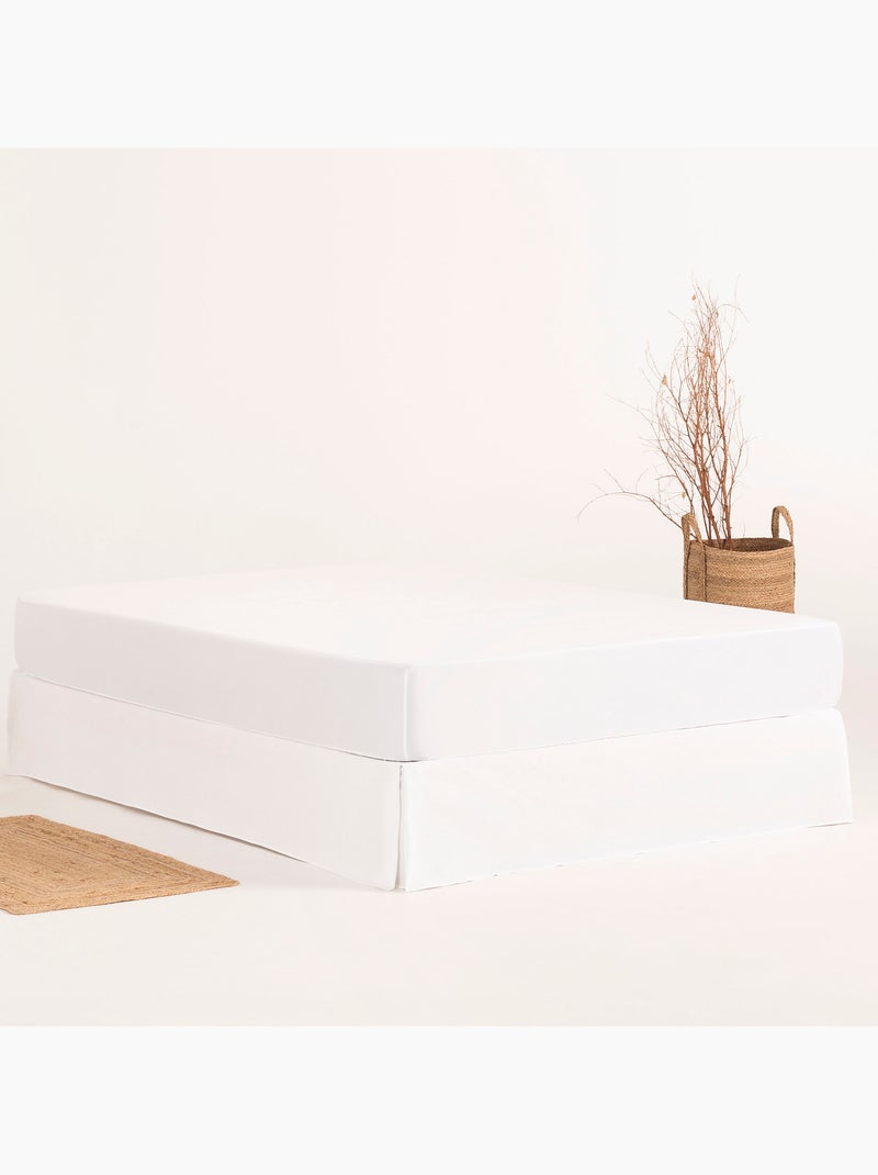 Saia de cama lisa, capa protetora para estrado - Gamusi. Branco - Kiabi