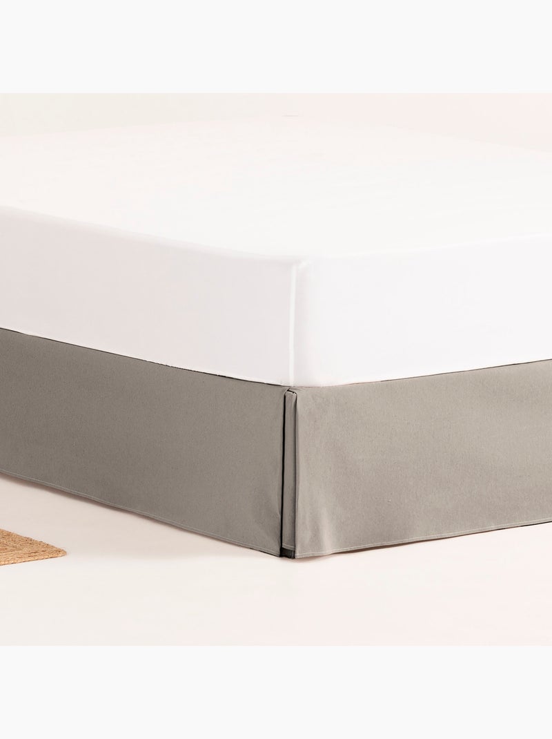 Saia de cama lisa, capa protetora para estrado - Gamusi. Cinza - Kiabi