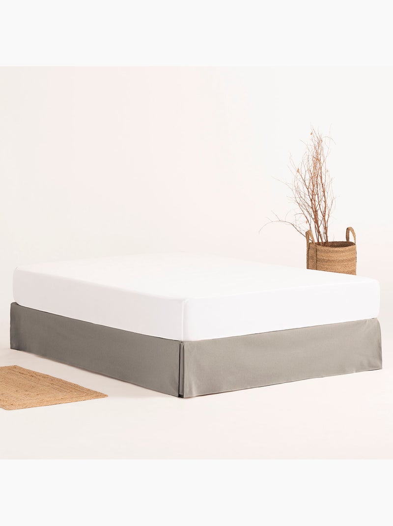 Saia de cama lisa, capa protetora para estrado - Gamusi. Cinza - Kiabi