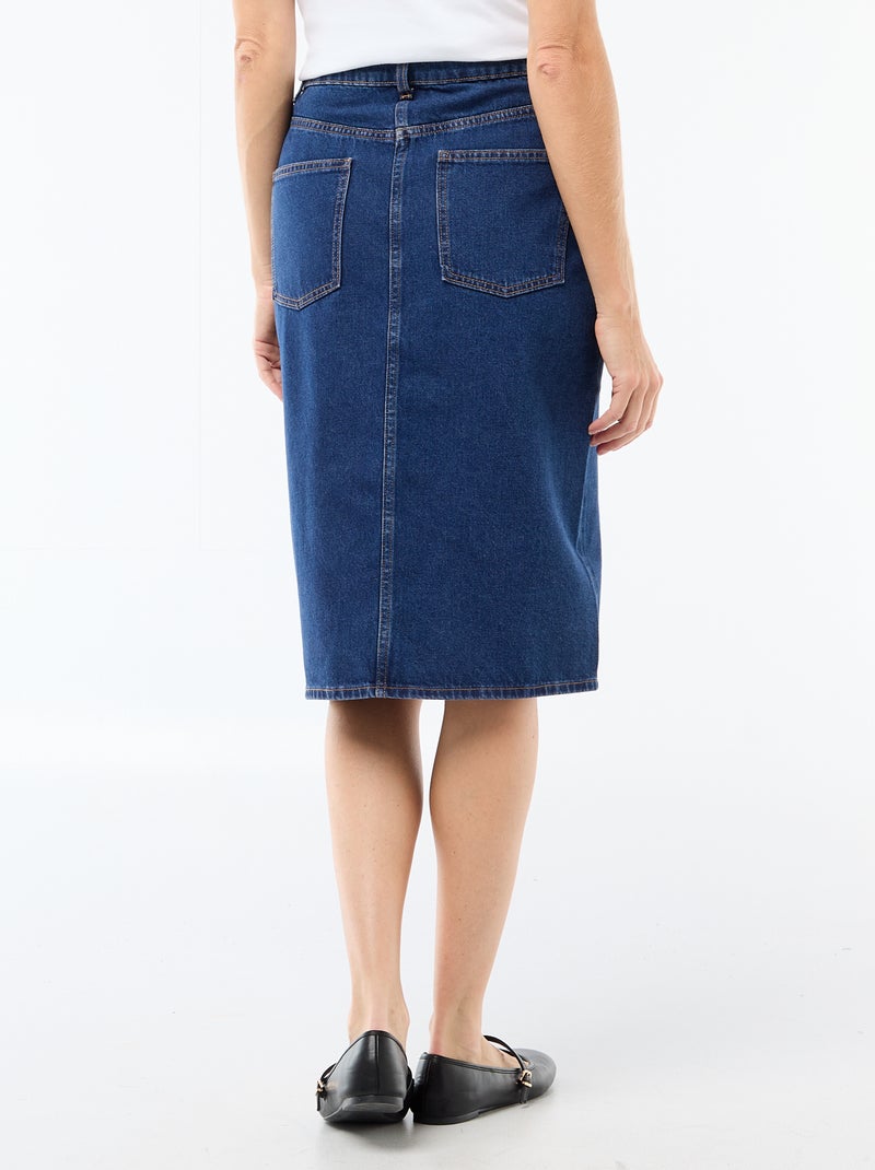 Saia de ganga com 5 bolsos Azul - Kiabi