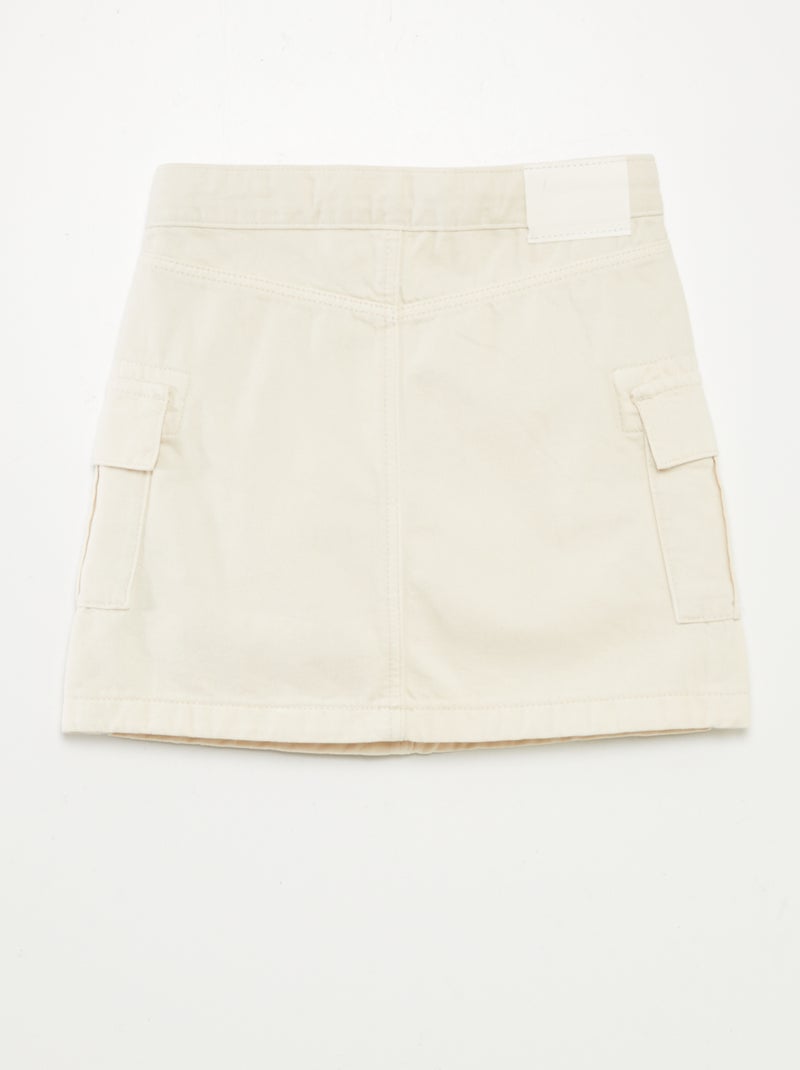 Saia de ganga com bolsos de aba BRANCO - Kiabi