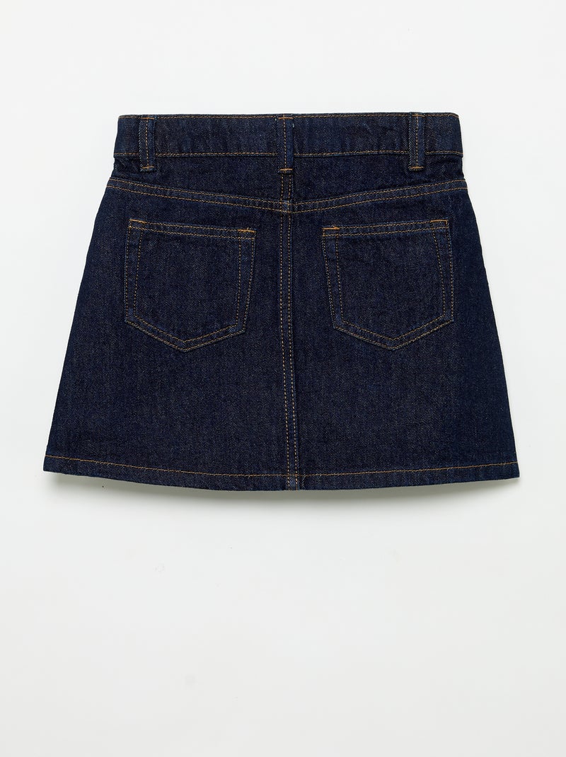 Saia de ganga com bolsos entrançados Azul - Kiabi