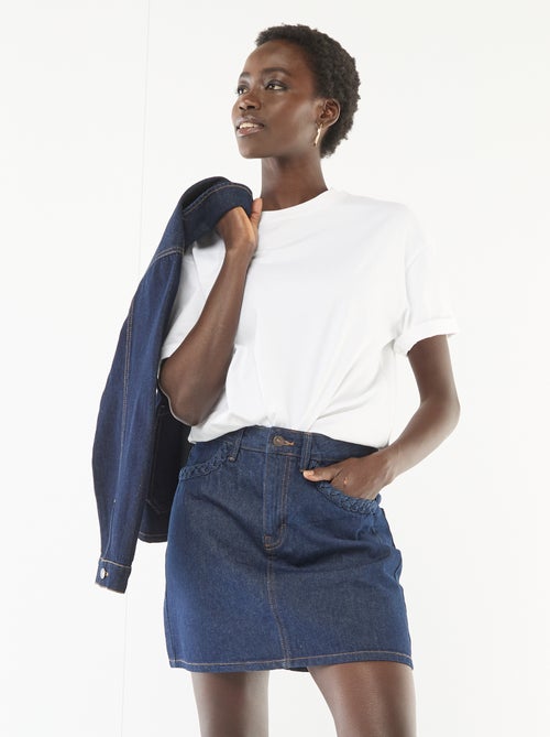 Saia de ganga com bolsos trançados - Kiabi