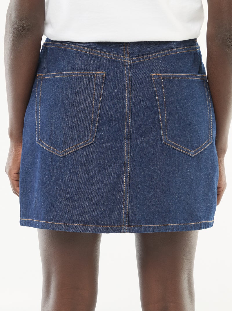Saia de ganga com bolsos trançados Azul - Kiabi