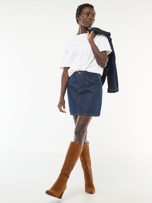 Saia de ganga com bolsos trançados - Kiabi