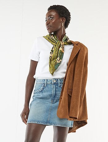 Saia de ganga com bolsos trançados