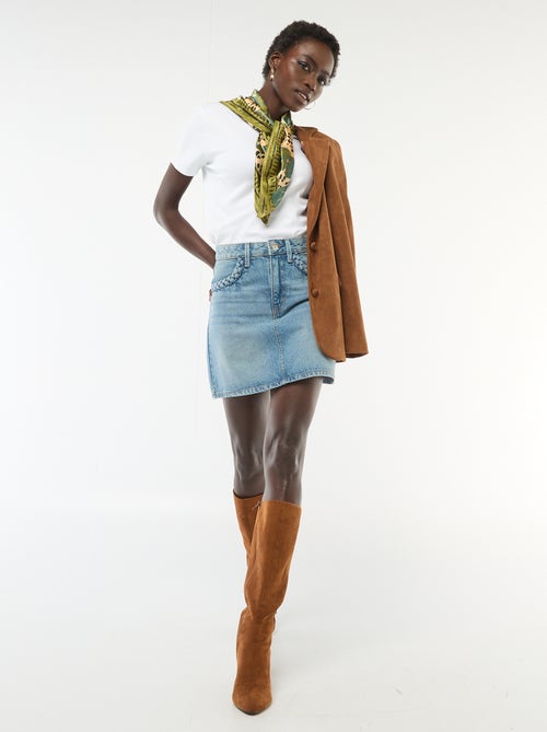 Saia de ganga com bolsos trançados - Kiabi