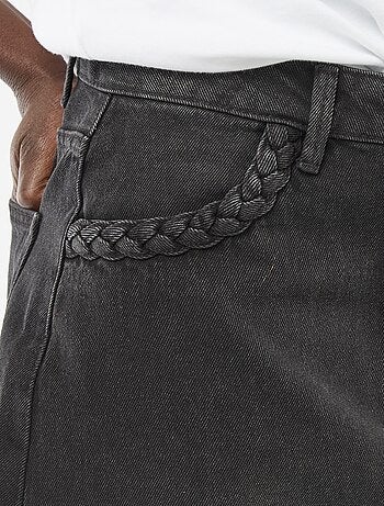 Saia de ganga com bolsos trançados