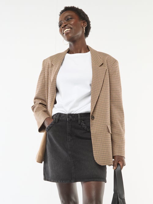 Saia de ganga com bolsos trançados - Kiabi