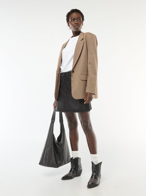 Saia de ganga com bolsos trançados - Kiabi