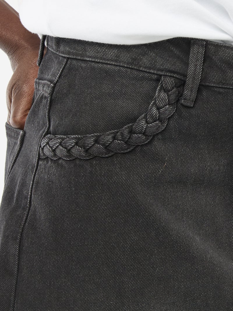 Saia de ganga com bolsos trançados Preto - Kiabi