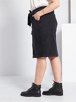 Saia de ganga com efeito de botões - Kiabi