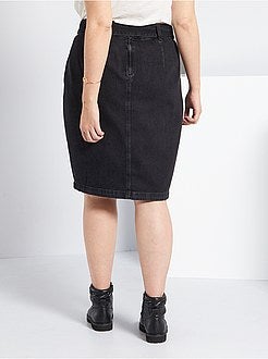 Saia de ganga com efeito de botões - Kiabi