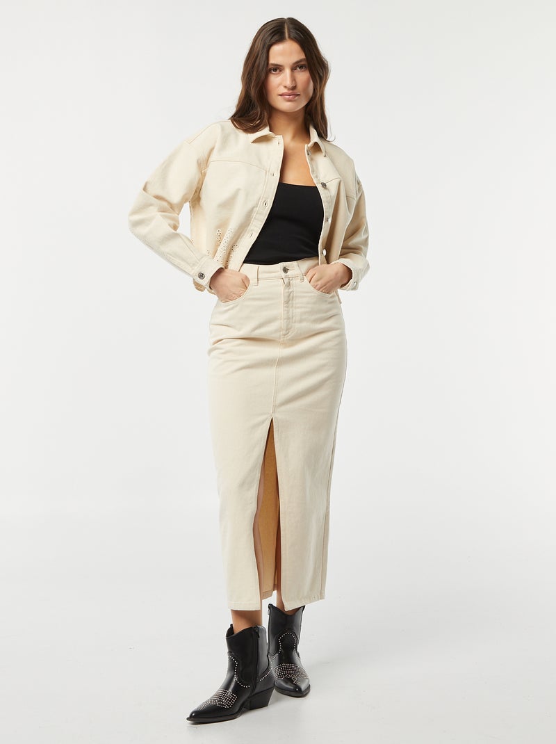 Saia de ganga midi BRANCO - Kiabi