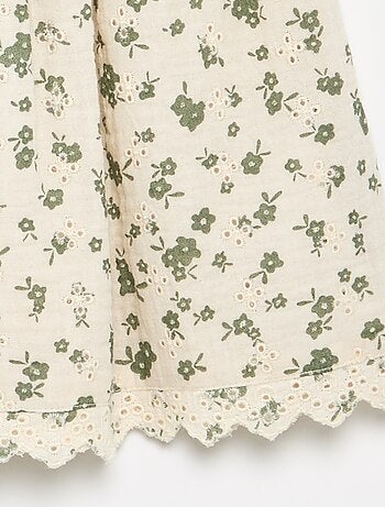 Saia de gaze de algodão estampada