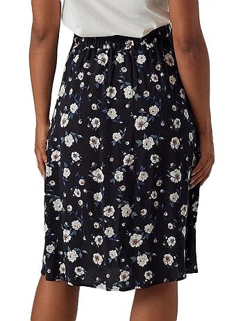 Saia de Grávida Preta com Flores Vero Moda Maternity 20019110