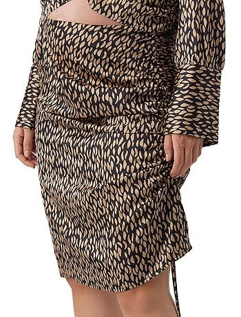 Saia de gravidez vero moda com franzido preto/castanho