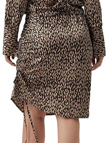Saia de gravidez vero moda com franzido preto/castanho