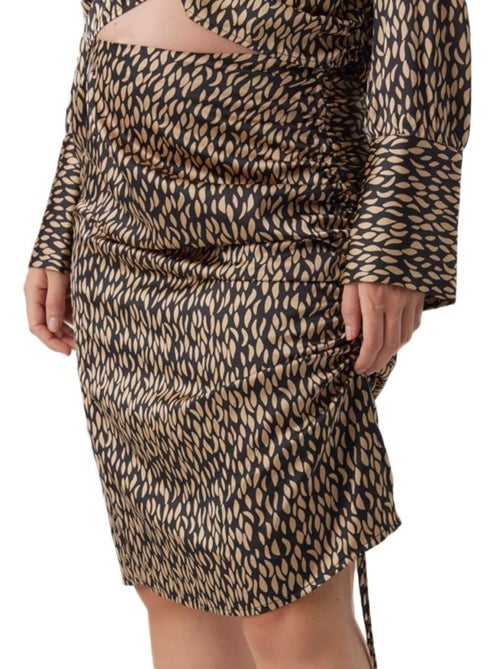 Saia de Gravidez Vero Moda com Franzido Preto/Castanho - Kiabi Saia de Gravidez Vero Moda com Franzido Preto/Castanho - Kiabi