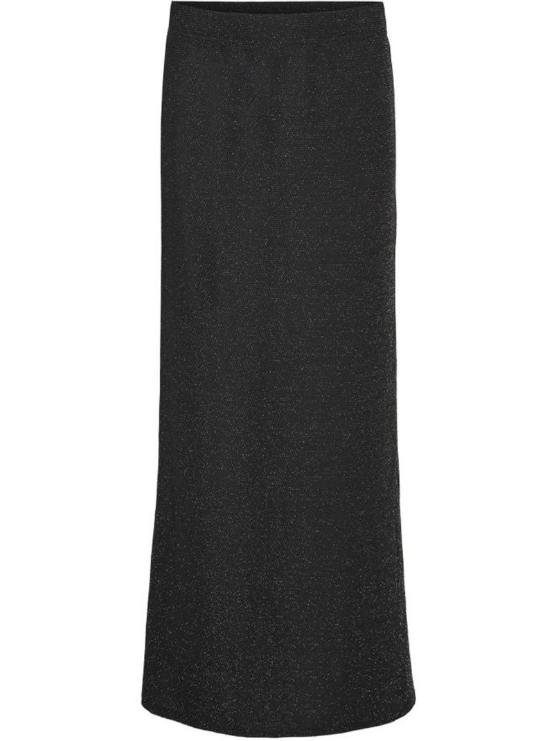 Saia de Lantejoulas Preta/Prateada Vero Moda Kanva para Mulher Preto Prateado - Kiabi