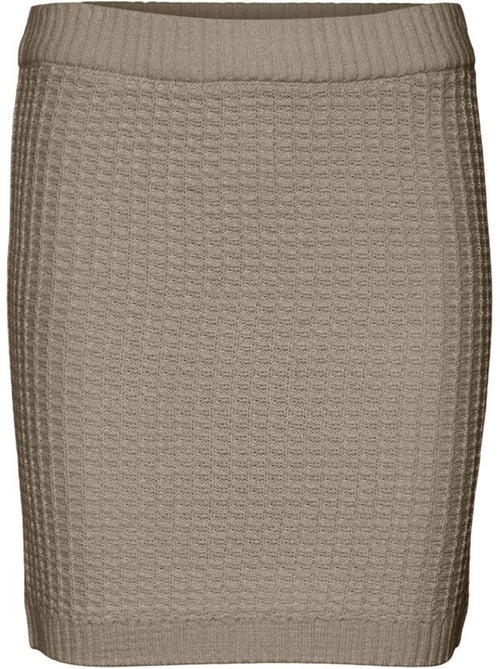 Saia de Malha Bege Vero Moda Omega para Mulher - Kiabi